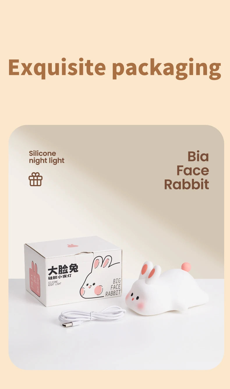 Cute Rabbit Rechargeable Silicone Night Lamp