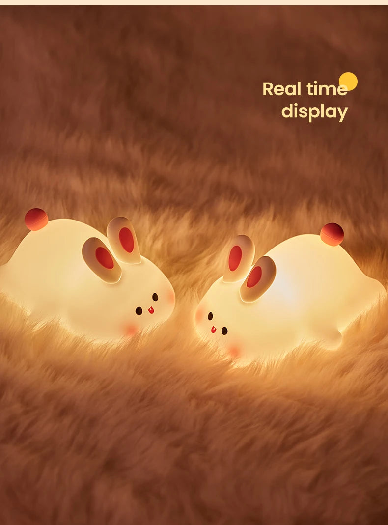 Cute Rabbit Rechargeable Silicone Night Lamp
