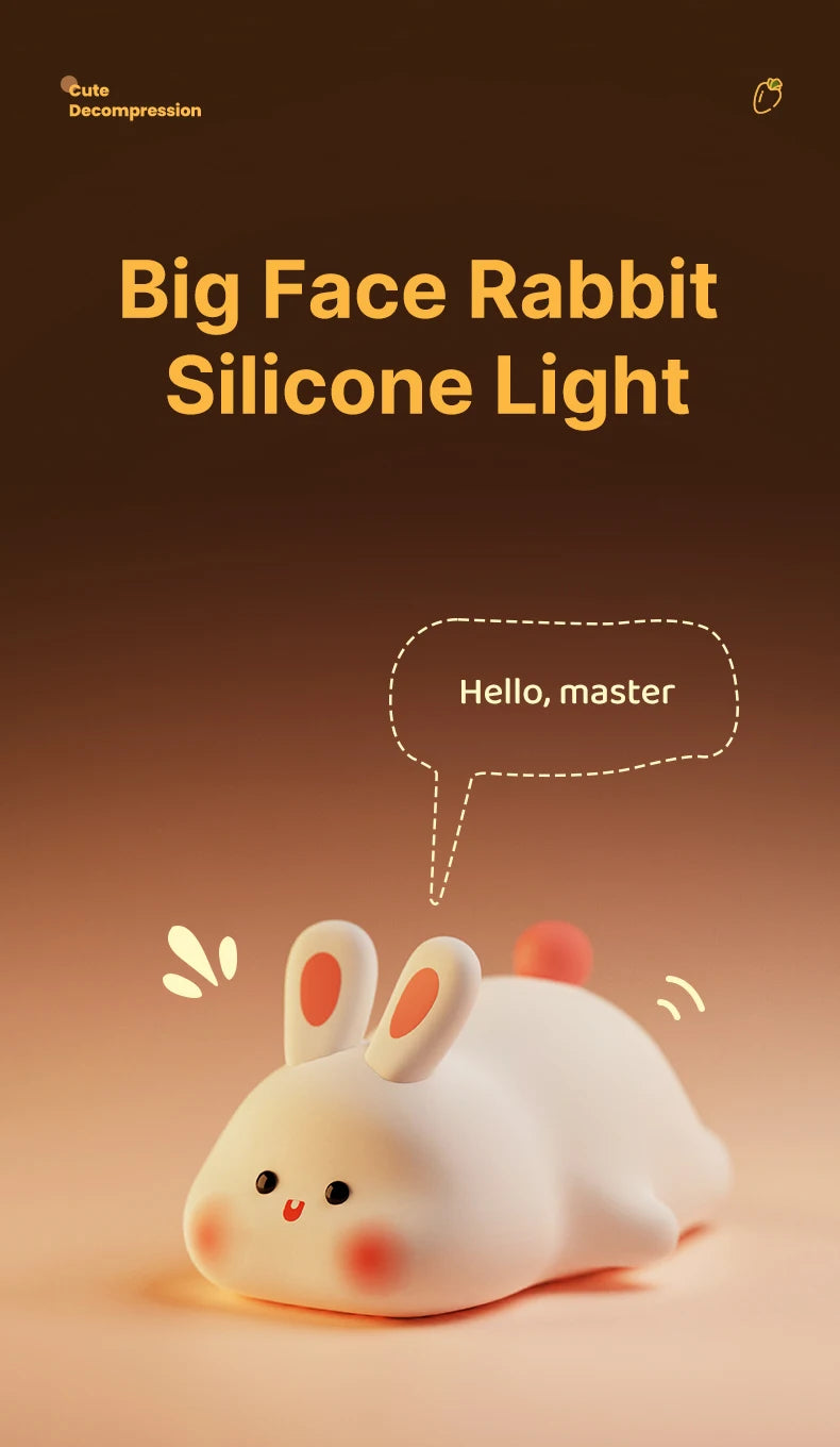 Cute Rabbit Rechargeable Silicone Night Lamp