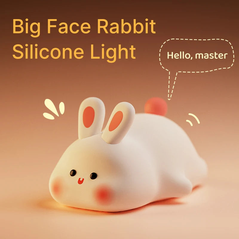 Cute Rabbit Rechargeable Silicone Night Lamp