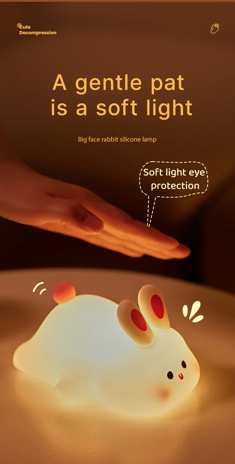 Cute Rabbit Rechargeable Silicone Night Lamp