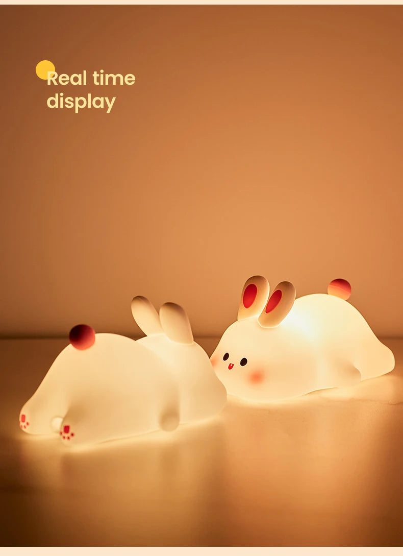 Cute Rabbit Rechargeable Silicone Night Lamp