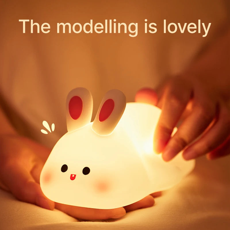 Cute Rabbit Rechargeable Silicone Night Lamp