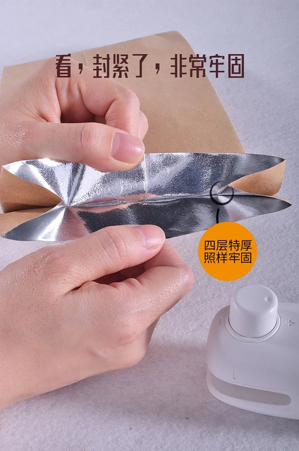 USB Charging Sealing Machine Hand Pressure Portable Mini Heating Plastic Packaging Machine Handheld Vacuum Food Sealing Device
