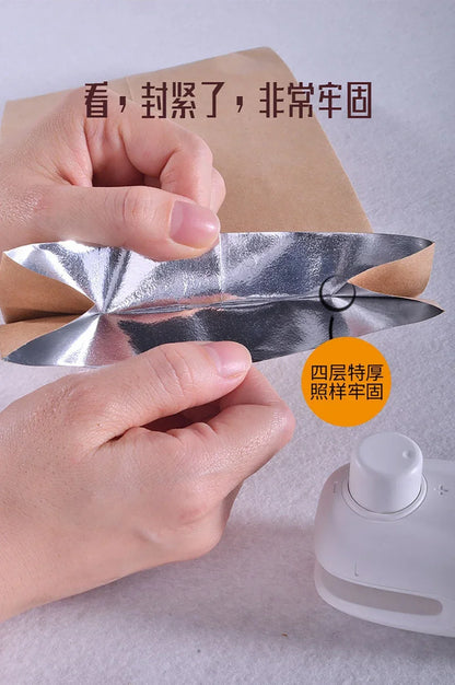 USB Charging Sealing Machine Hand Pressure Portable Mini Heating Plastic Packaging Machine Handheld Vacuum Food Sealing Device