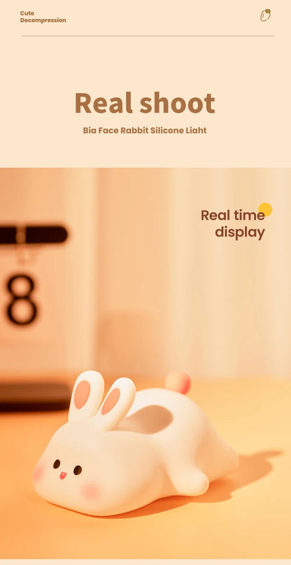 Cute Rabbit Rechargeable Silicone  Night Lamp