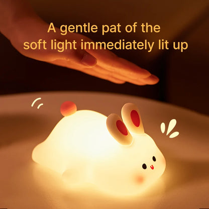 Cute Rabbit Rechargeable Silicone  Night Lamp