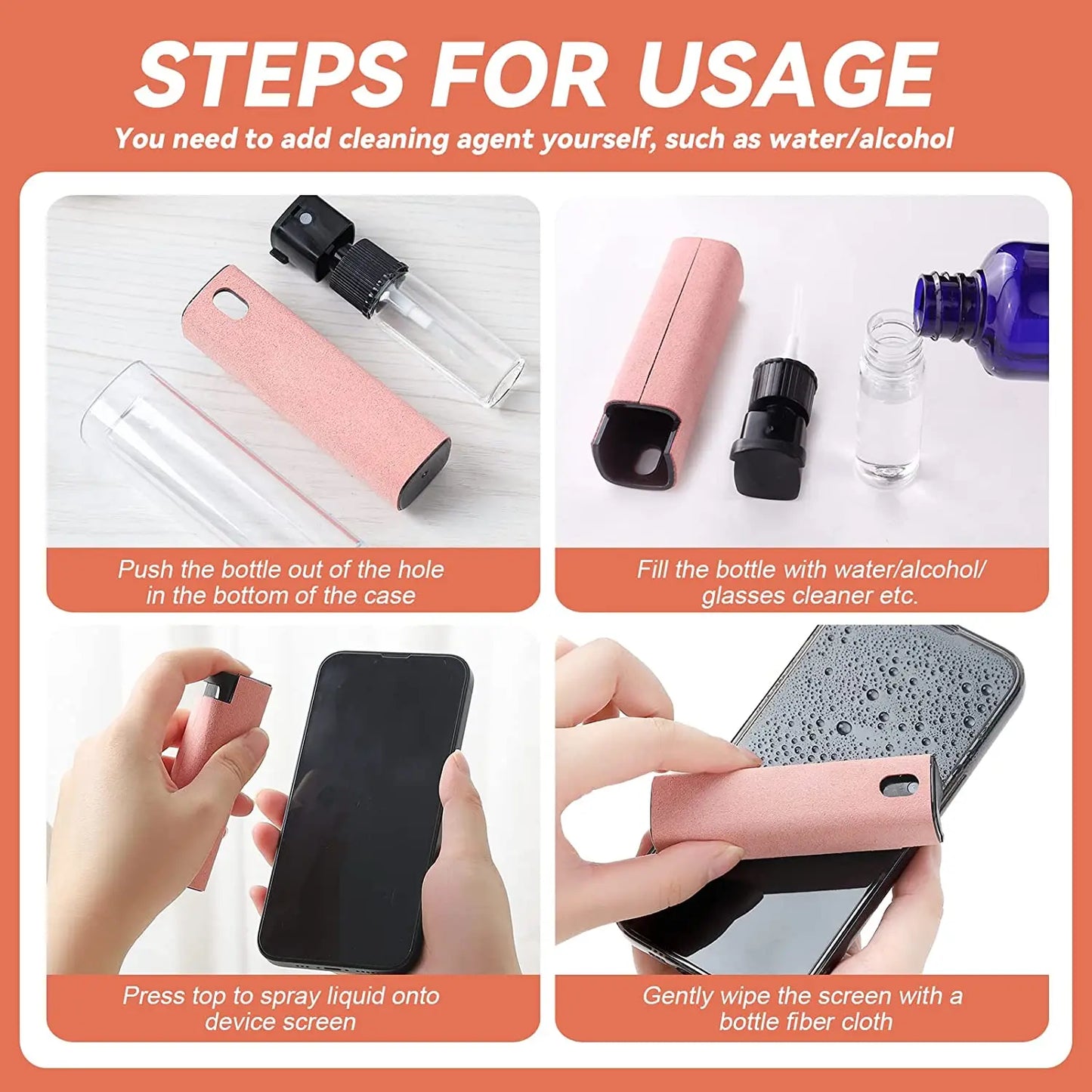Screen Cleaner Spray and Wipe - 2 in 1 Touchscreen Mist Cleaner for Computer, Laptop, Car, MacBook & iPad Screens, iPhone