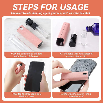 Screen Cleaner Spray and Wipe - 2 in 1 Touchscreen Mist Cleaner for Computer, Laptop, Car, MacBook & iPad Screens, iPhone