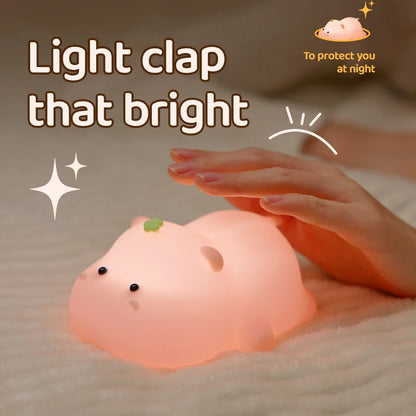 Cute Rabbit Rechargeable Silicone  Night Lamp
